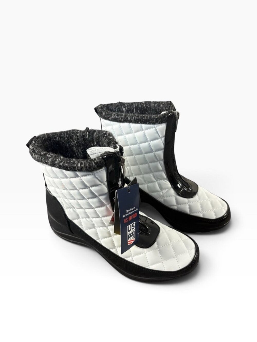 Khombu U.S. Ski Team Womens Winter Snow Boots White Black Size 10W NWT